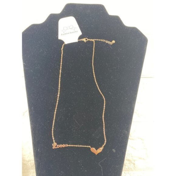 LoveU Heart Rose Gold Women’s Titanium Steel Necklace - Picture 2 of 8